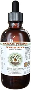 Hawaii Pharm White Pine Alcohol-FREE Liquid Extract (Жидкий экстракт), White Pine (Pinus Strobus) Dried Bark Glycerite Natural Herbal Supplement, USA 2 fl.oz (Унции) Hawaii Pharm