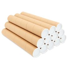 12 Pack Mailing Tubes With Caps 2x16 Inch Round Cardboard Mailers For Shipping Juvale