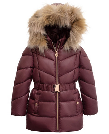 Тяжелая куртка с поясом для маленьких девочек Michael Kors