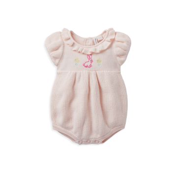 Baby Girl's Embroidered Bunny Sweater Romper Janie and Jack