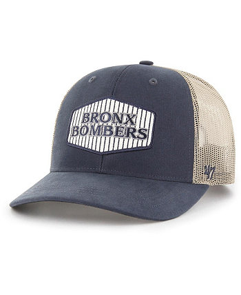 Мужская бейсболка '47 Navy, Natural New York Yankees Local Haven Trucker Snapback Hat '47 Brand