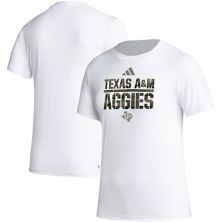 Женская белая футболка Adidas A&M Aggies AEROREADY Military Appreciation Pregame Adidas