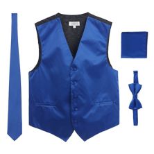 Мужской деловой костюм Gioberti из 4 предметов, атласный жилет, галстук-бабочка и нагрудный платок Gioberti