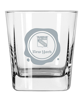 New York Rangers 14 Oz Frost Stamp Old Fashioned Glass Logo Brand