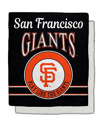 Фланелевое флисовое одеяло из шерпы San Francisco Giants размером 50 x 60 дюймов в стиле ретро с эмблемой Pegasus Home Fashions