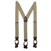 Men's Elastic Button End Dress Suspenders With Silver Hardware Ctm