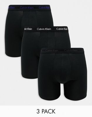 Комплект из трех плавок Calvin Klein черного цвета с контрастным логотипом на поясе Calvin Klein