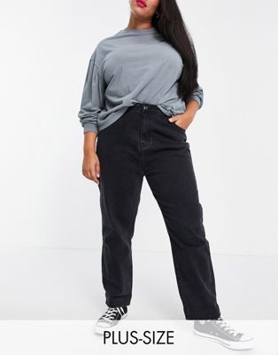 Черные джинсы в винтажном стиле DTT Plus Lou Don't Think Twice Plus