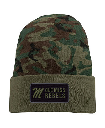 Мужская камуфляжная вязаная шапка в военном стиле Ole Miss Rebels с манжетами Nike