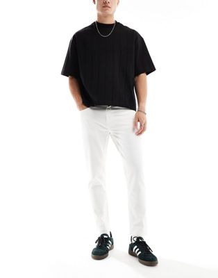 DTT rigid cropped tapered fit jeans in white Don't Think Twice