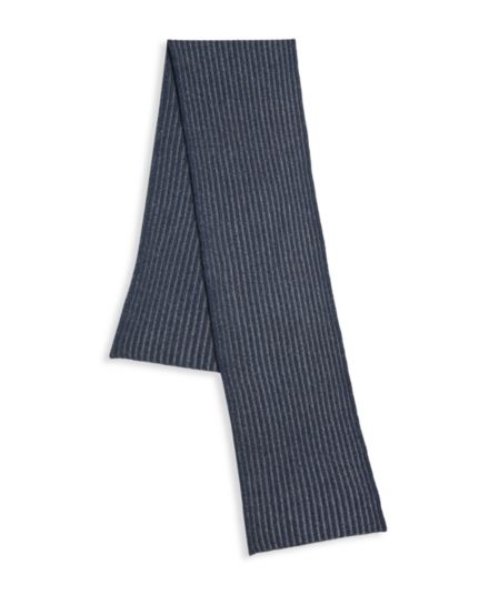 Двухцветный шерстяной шарф в рубчик Saks Fifth Avenue