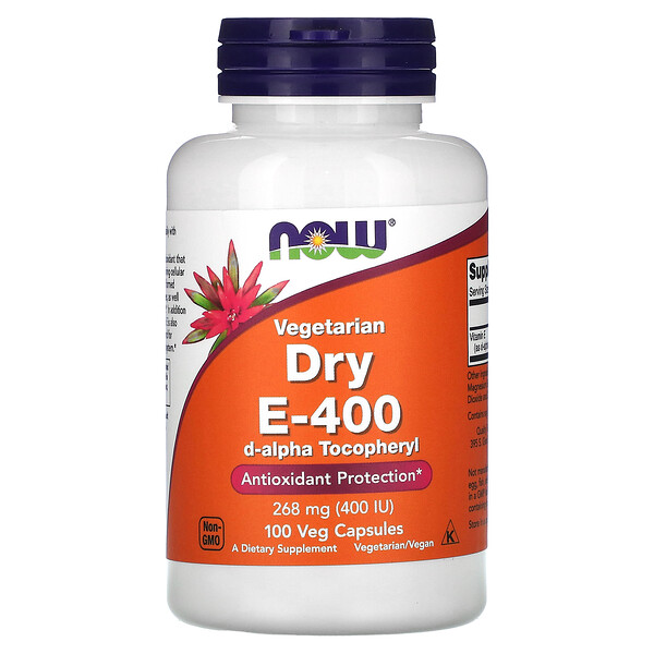 Витамин E-400 - 268 мг - 100 вегетарианских капсул - NOW Foods NOW Foods