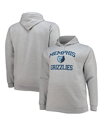 Мужская меланжевая серая толстовка с капюшоном Memphis Grizzlies Big and Tall Heart and Soul Profile