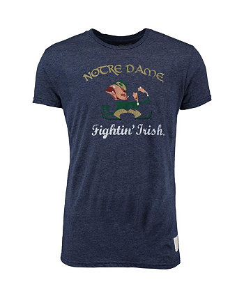 Мужская футболка верескового темно-синего цвета Notre Dame Fighting Irish с винтажным шрифтом Tri-Blend Original Retro Brand