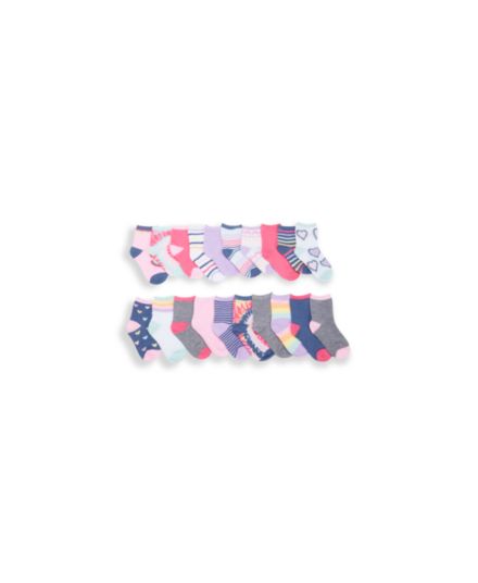 Детские & # 8217; s &amp; Набор из 20 носков с разноцветными принтами для маленьких девочек (20 шт.) Capelli New York