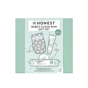 The Honest Company, Babe's Clean Bum Infant Gift Set, Includes: Dipaers, Wipes, Diaper Rash Cream The Honest Company