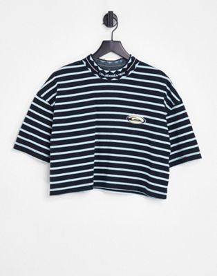 Quiksilver 90s striped cropped T-shirt in navy - Exclusive to ASOS Quiksilver