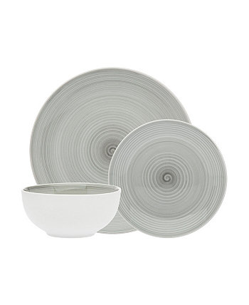Набор посуды из фарфора Spiral Grey из 12 предметов Godinger