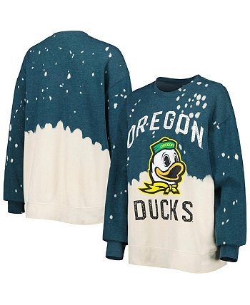 Женский зеленый рваный пуловер с длинными рукавами Oregon Ducks Twice As Nice выцветшего цвета Gameday Couture