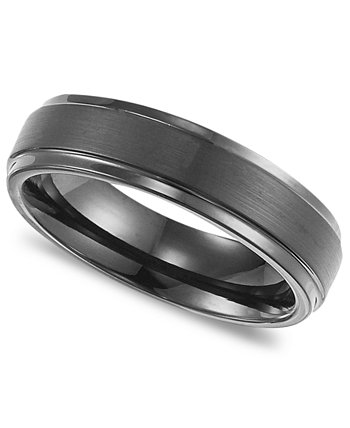 Мужское черное кольцо из карбида вольфрама, обручальное кольцо Comfort Fit (6 мм) Triton