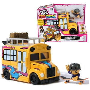 TECH DECK Sk8 Crew 2-in-1 Transforming Ultra Sk8 Bus & Storage with Fingerboard & Figure, Collectible Mini Skateboards, Kids Toys for Ages 5 and up C44 Tech Deck