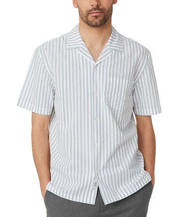 Men's Short Sleeve Seersucker Button-Front Shirt FRANK AND OAK