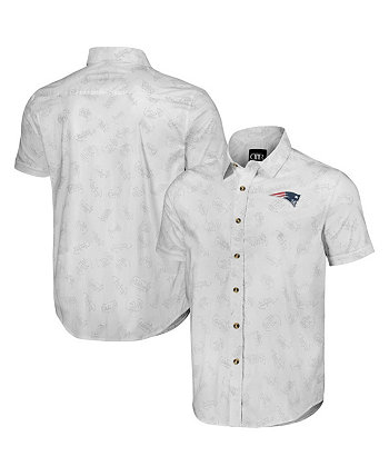 Мужская тканая рубашка на пуговицах с короткими рукавами из коллекции NFL x Darius Rucker от White New England Patriots Fanatics