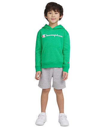 Toddler & Little Boys Fleece Hoodie & Cargo Shorts, 2 Piece Set Champion