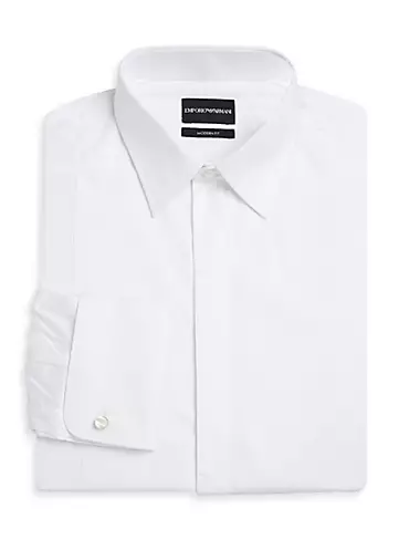 Cotton Modern-Fit Long-Sleeve Tuxedo Shirt Emporio Armani