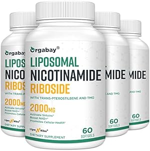 Liposomal Nicotinamide Riboside 2000 MG with TMG and Pterostilbene, Boosting NAD+, Support Healthy Aging, 60 Count Orgabay