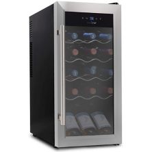 NutriChef Digital Electric 18-Бутылочный термоэлектрический охладитель вина, черный NutriChef