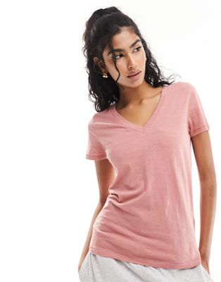 Розовая футболка с v-образным вырезом Madewell Madewell