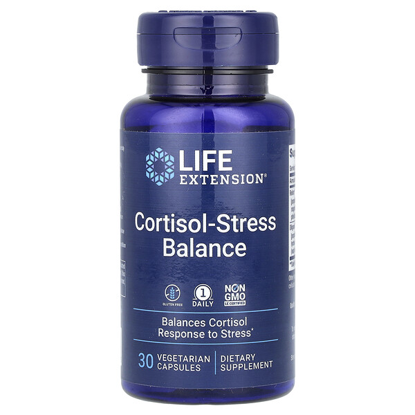 Кортизол-Стресс Баланс - 30 Вегетарианских Капсул - Life Extension Life Extension