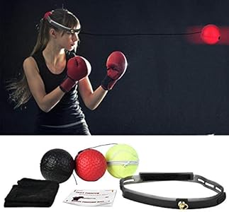 TOPINCN Boxing Reflex Ball, 3 Difficulty Level Boxing Ball with Headband, Softer Than Tennis Ball, Suit for, Punching Speed, Fight Skill and Hand Eye Coordination Topincn