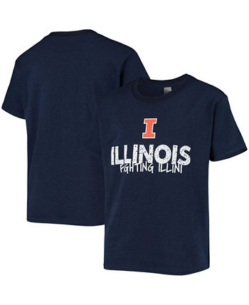 Big Boys Navy Illinois Fighting Illini Team T-shirt Two Feet Ahead
