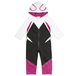 Marvel Spider-Man Spider-Gwen Ghost Spider Infant Baby Girls Zip Up Cosplay Coverall Newborn to Little Kid Marvel