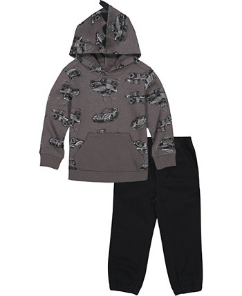 Baby Boy Printed Fleece Hoodie and Sueded Twill Joggers, 2 Piece Set Kids Headquarters