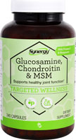 Synergy Глюкозамин, Хондроитин и МСМ с витамином С и марганцем -- 240 капсул Vitacost-Synergy