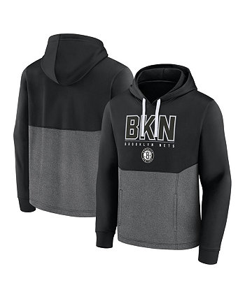 Мужской черный пуловер с капюшоном Brooklyn Nets Successful Tri-Blend Fanatics
