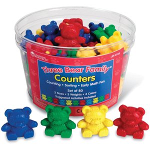 Learning Resources Three Bear Family Counters, Set of 80 (LER0725) Multi-Colored Learning Resources