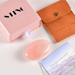 STINO Sympathy Gift for Loss of Loved One, Unique Bereavement Memorial Sympathy Gift, Women Grief Gifts in Memory of Mom Dad Husband Pet, Worry Stone Made of Natural Crystal (Clear Quartz) Stino