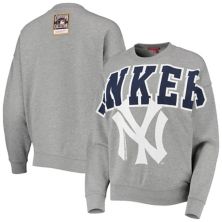 Женский легкий пуловер с логотипом Mitchell & Ness Grey New York Yankees Cooperstown Collection Logo Mitchell & Ness