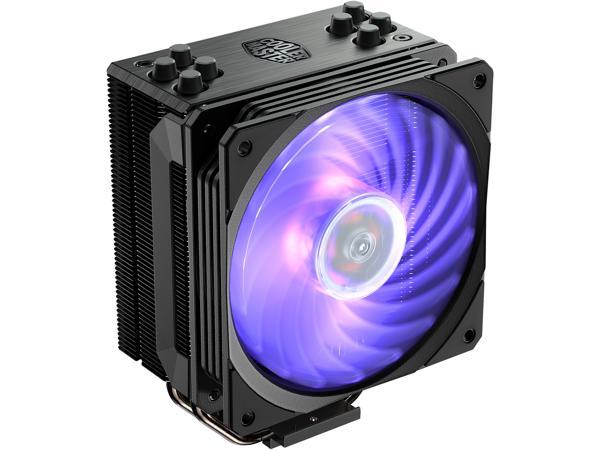 Cooler Master Hyper 212 RGB Black Edition CPU Air Cooler, SF120R RGB Fan, Anodized Gun-Metal Black, Brushed Nickel Fins, 4 Copper Direct Contact Heat Pipes for AMD Ryzen/Intel LGA1700/1200/1151 Cooler Master
