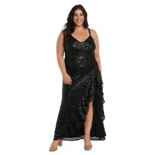 Juniors' Morgan and Co Ruffled Long Evening Gown Morgan and Co