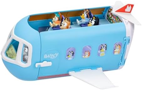 Bluey 3-in-1 Transforming Plane Playset with The Heelers, Plane Transforms to A Resort & Boat, 25+ Sounds & Phrases, 5 Figures - Exclusive Captain Figure | Amazon Exclusive Bluey