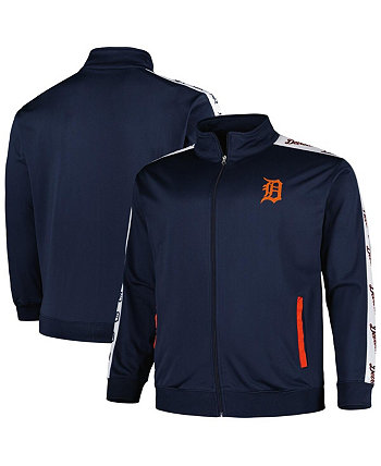 Мужская темно-синяя спортивная куртка Detroit Tigers Big and Tall Tricot с молнией во всю длину Profile