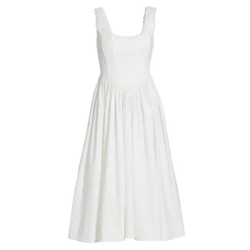 Bielli Cotton Lace-Trimmed Midi-Dress GUIZIO