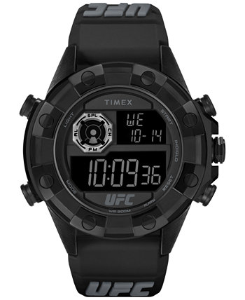 Мужские часы UFC Kick Digital, черные полиуретановые часы, 49 мм Timex