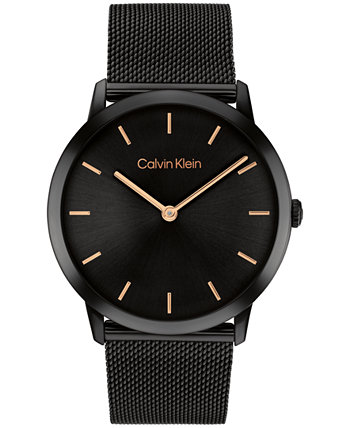 Женские исключительные черные часы с сетчатым браслетом из нержавеющей стали, 37 мм Calvin Klein
