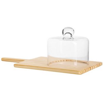 Home Essentials Sandro Wood Tray with Glass Dome Home Essentials